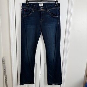 Hudson Beth Baby Boot Jeans 30 Dark Blue Wash Flap Pocket Y2K Minimalist W176DED
